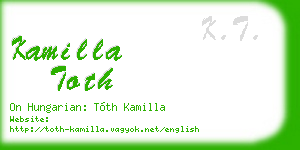 kamilla toth business card